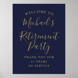 Poster Panneau de bienvenue pour une fête de retraite ble