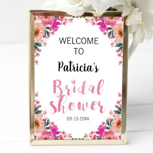 Poster Panneau de bienvenue pour une fête prénuptiale, aq