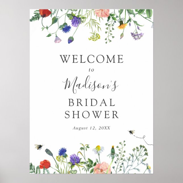 Poster Panneau de bienvenue pour une fête prénuptiale ave (Devant)