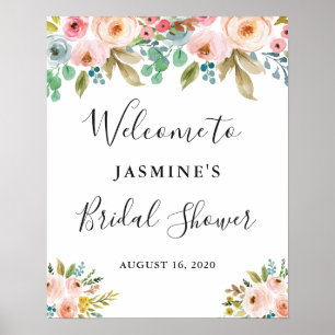 Poster Panneau de bienvenue pour une fête prénuptiale chi