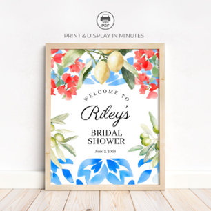 Poster Panneau de bienvenue pour une fête prénuptiale en 