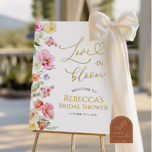 Poster Panneau de bienvenue pour une fête prénuptiale flo