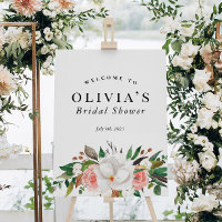 Panneau de bienvenue pour une fête prénuptiale flo