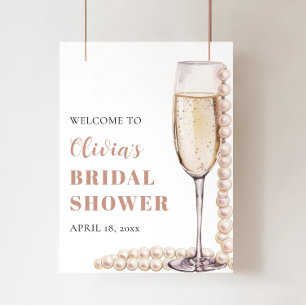 Poster Panneau de bienvenue pour une fête prénuptiale per