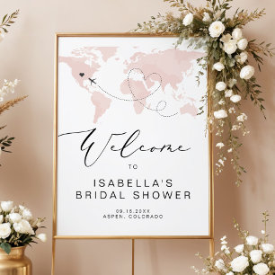 Poster Panneau de bienvenue pour une fête prénuptiale sur
