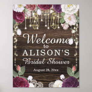 Poster Panneau de bienvenue pour une fête prénuptiale sur