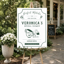 Panneau de Bienvenue pour une Mariée au Matcha Par