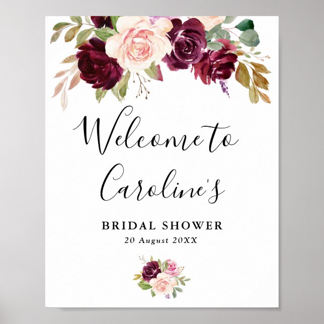 Poster panneau de bienvenue pour une réception de mariage (Devant)
