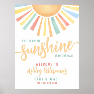 Poster Panneau de Bienvenue Rayon de Soleil Bébé Soleil S