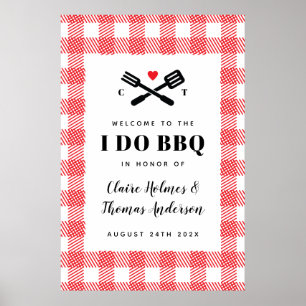 Poster Panneau de bienvenue Red Picnic I Do BBQ