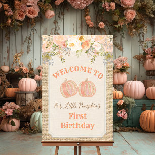 Poster Panneau de bienvenue rustique aux fleurs de citrou