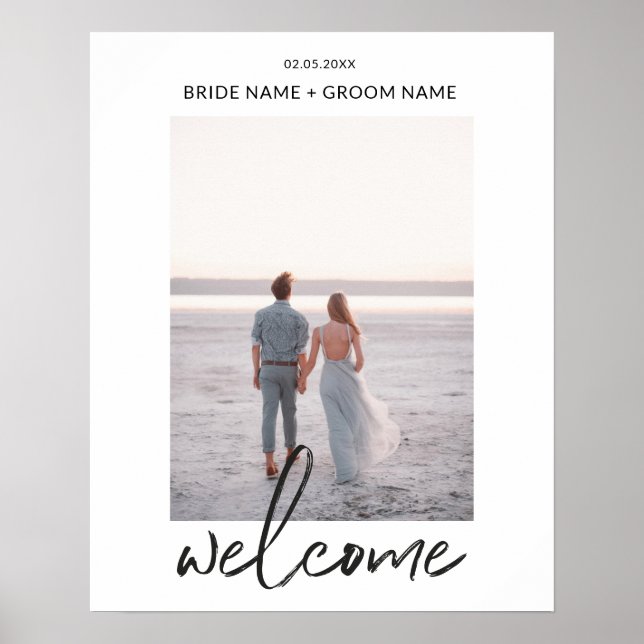 Poster Panneau de bienvenue vertical pour mariage (Devant)