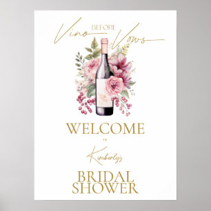 Poster Panneau de Bienvenue Vino Before Vows Enterrement 
