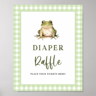 Poster Panneau de billet Refus de Baby shower de grenouil