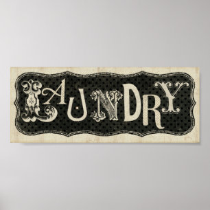 Poster Panneau de blanchisserie vintage