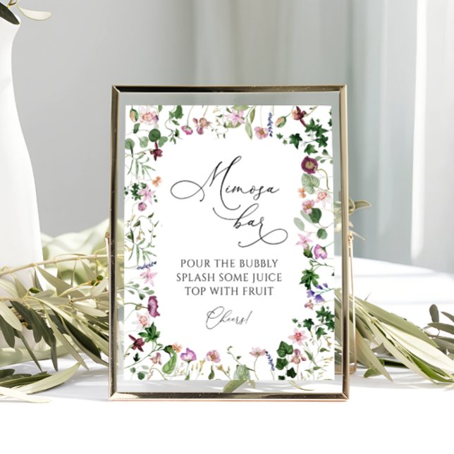 Poster Panneau de boisson pour bar Mimosa botanique (Créateur téléchargé)
