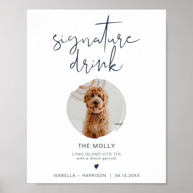 Poster Panneau de boisson signature Navy Blue 1 Photo CAI (Devant)