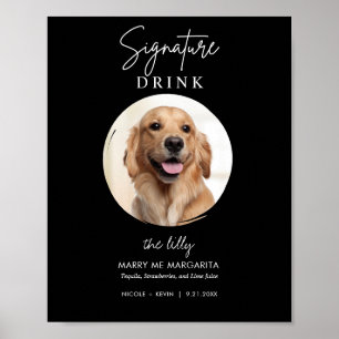 Poster Panneau de boissons de mariage de chien imprimable