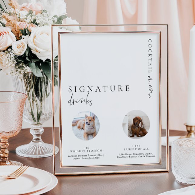 Poster Panneau de boissons de signature moderne minimal p (Créateur téléchargé)