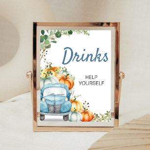 Poster Panneau de Boissons du Petit Camion Citrouille Ble