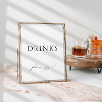 Panneau de boissons fantaisiste et non genré pour 