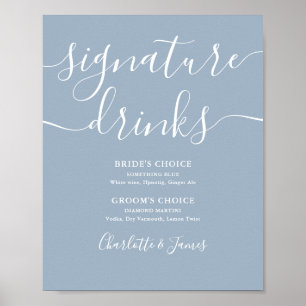 Poster Panneau de boissons signatures de mariage de scrip