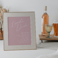 Panneau de boissons signatures rose poussiéreux éc