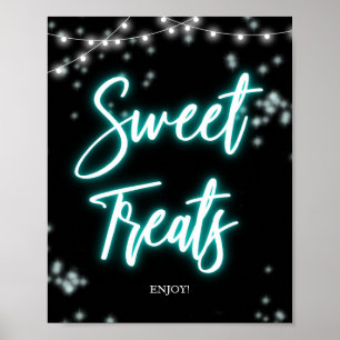 Poster Panneau de bonbons néon sarcelle pour 16 ans