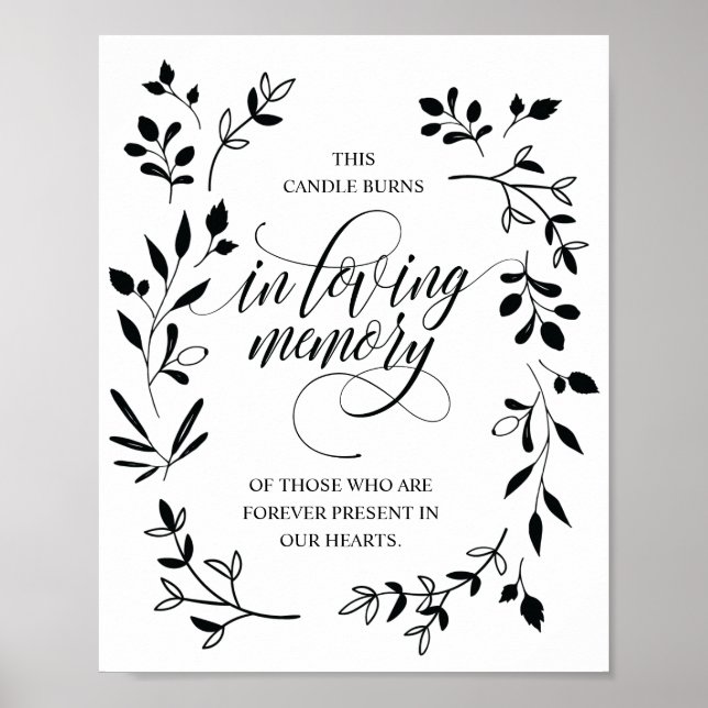 Poster Panneau de bougie commémorative en souvenir affect (Devant)