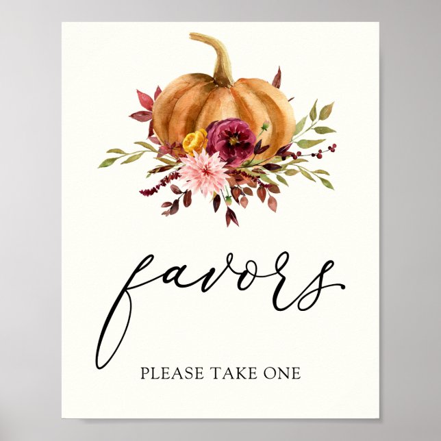 Poster Panneau de Cadeaux d'Automne Élégant en Bourgogne  (Devant)