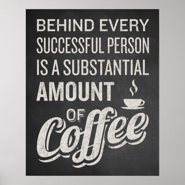 Poster Panneau de café. Décor Café. Drôle Café Dit. (Devant)