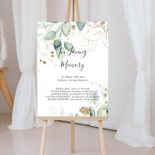 Poster Panneau de calligraphie en eucalyptus doré à la mé