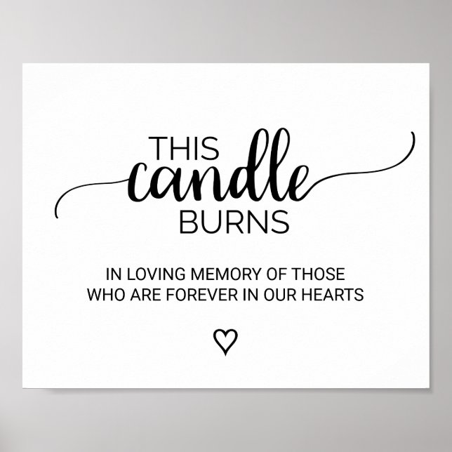 Poster Panneau de calligraphie noir simple "Cette bougie  (Devant)