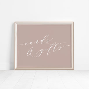Poster Panneau de calligraphie rose Cartes et cadeaux