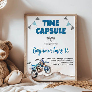 Poster Panneau de capsule temporelle d'anniversaire pour