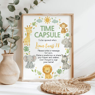 Poster Panneau de capsule temporelle d'anniversaire pour