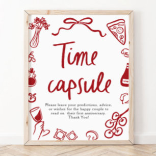 Poster Panneau de capsule temporelle de douche de mariage