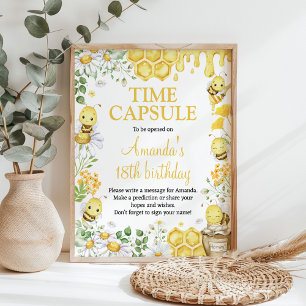 Poster Panneau de capsule temporelle pour fête d'annivers