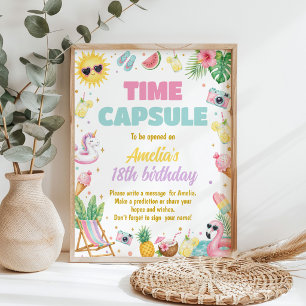 Poster Panneau de capsule temporelle pour fête d'annivers