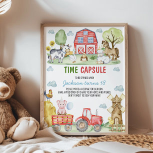 Poster Panneau de capsule temporelle pour fête d'annivers