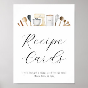 Poster Panneau de carte de recette