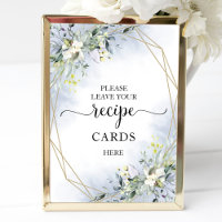 Panneau de cartes de recette de douche de mariée g