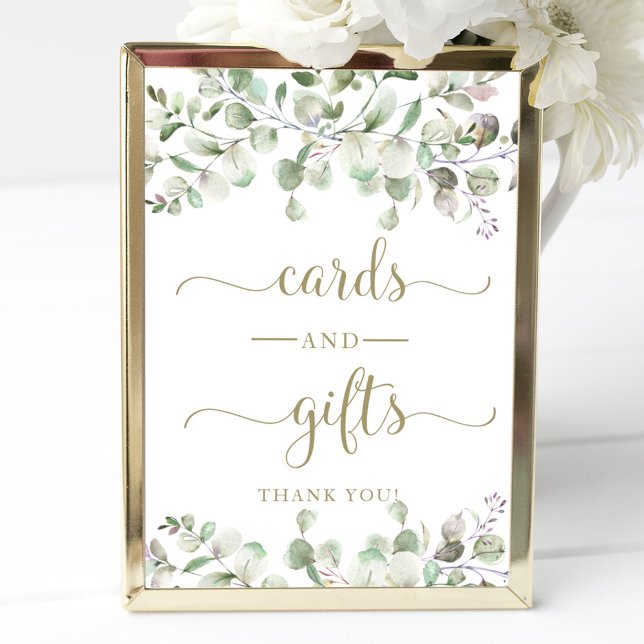 Poster Panneau de cartes et cadeaux aquarelle de verdure (Créateur téléchargé)
