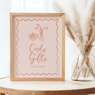 Poster Panneau de cartes et cadeaux avec illustrations fa