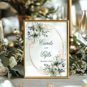 Poster Panneau de cartes et cadeaux botaniques floraux de