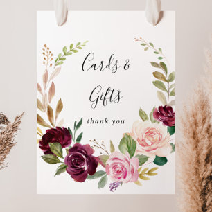 Poster Panneau de cartes et cadeaux botaniques floraux ru