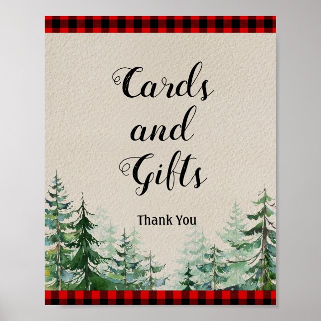 Poster Panneau de cartes et cadeaux d'aquarelle Lumberjac (Devant)