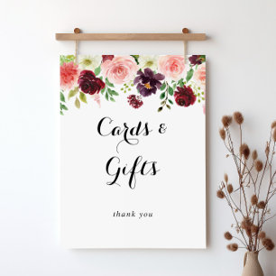 Poster Panneau de cartes et cadeaux de calligraphie flora