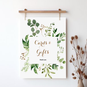 Poster Panneau de cartes et cadeaux de verdure d'eucalypt