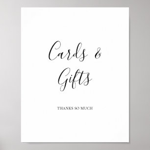 Poster Panneau de cartes et cadeaux élégants simples